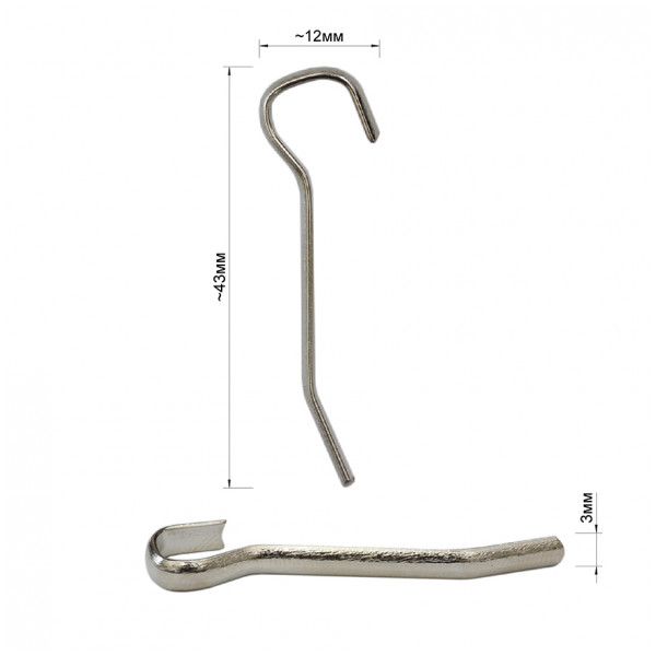 Язычок для пряжки пластик 063ПРП шириной 5см , металлический, цвет никель